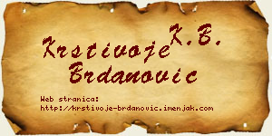 Krstivoje Brdanović vizit kartica